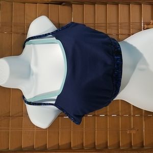🔮 Gaiam Sports Bra - Large - Bright Blue, Light Blue & Black